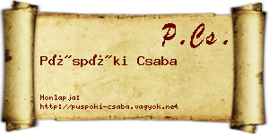 Püspöki Csaba névjegykártya